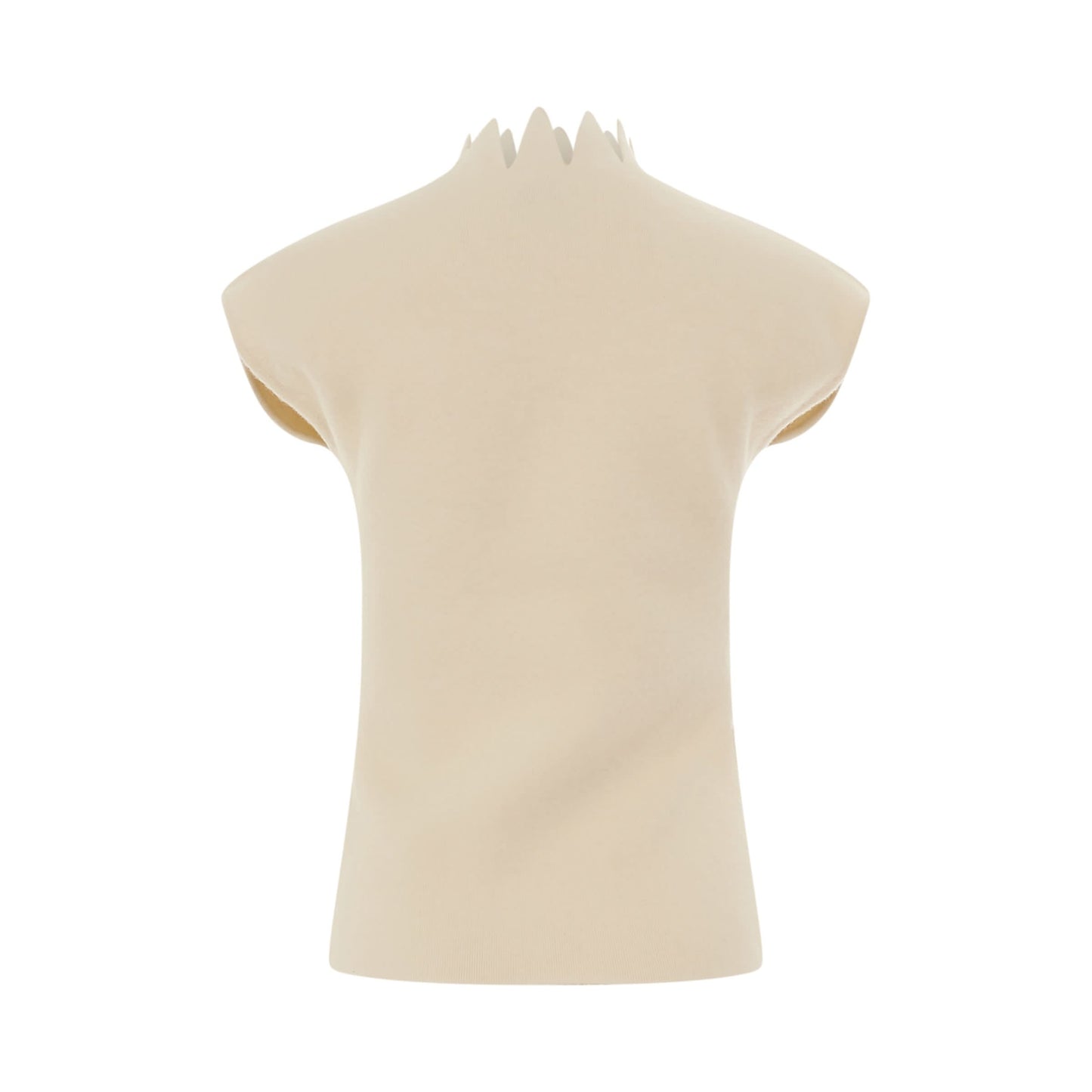 Pointy Collar Wool Top in Soft White