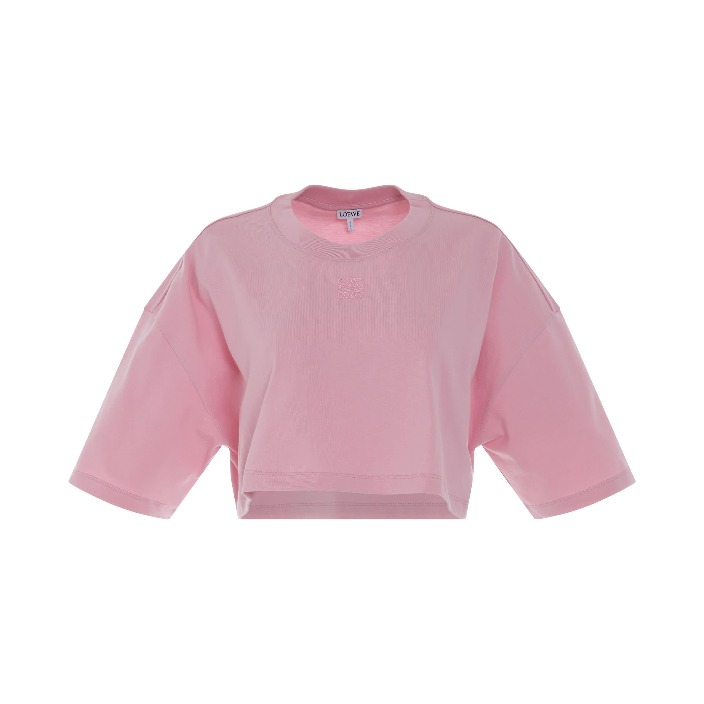 Cropped Anagram T-Shirt in Light Pink