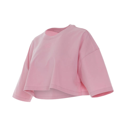 Cropped Anagram T-Shirt in Light Pink