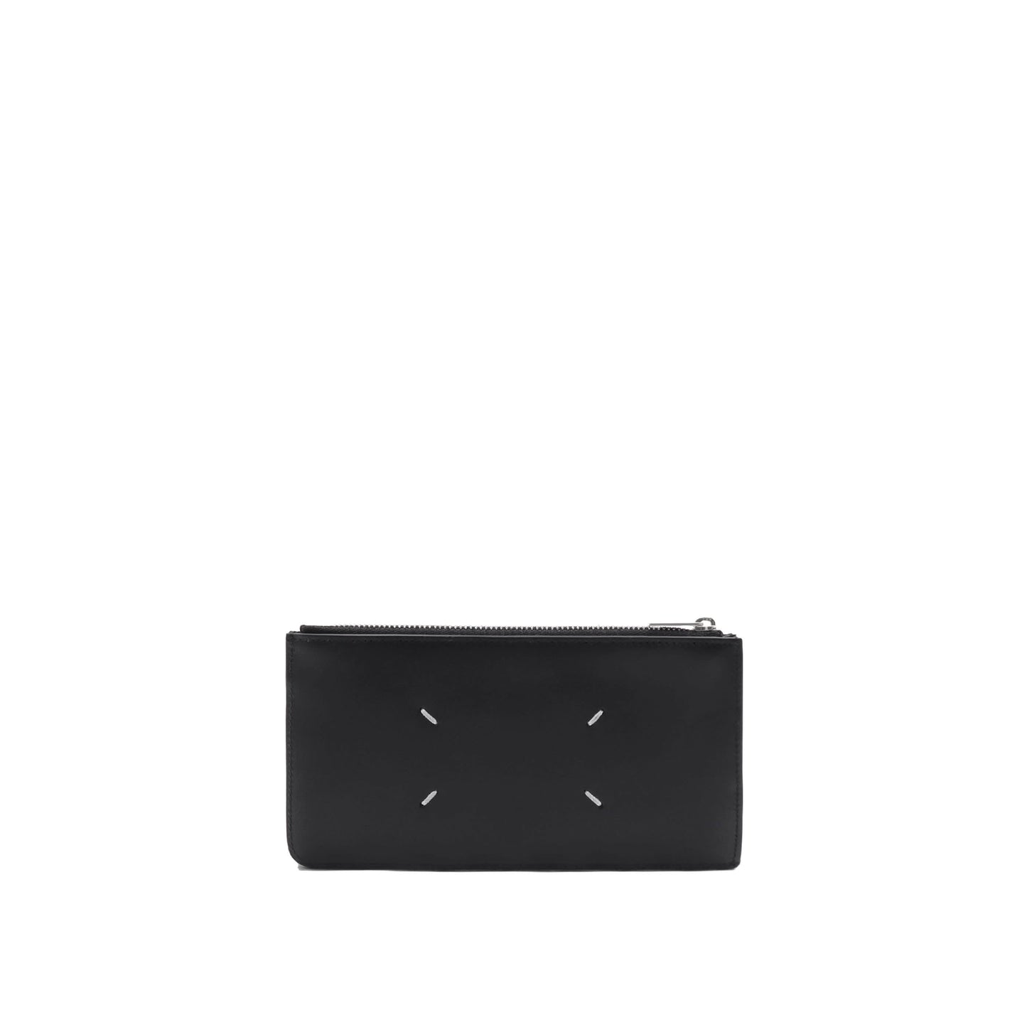 Four Stitch Zip Cardholder in Black