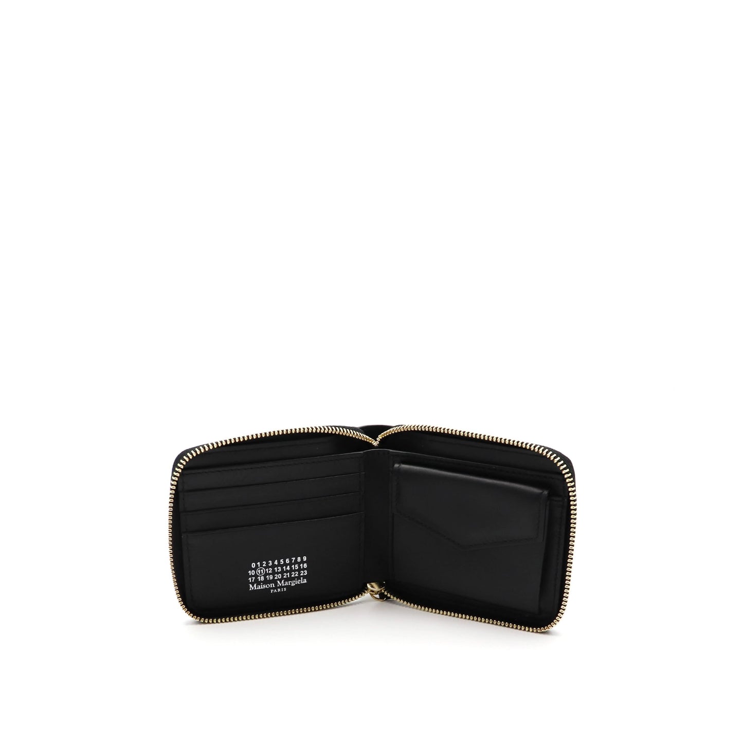 Four Stitch Zip Around Wallet Black