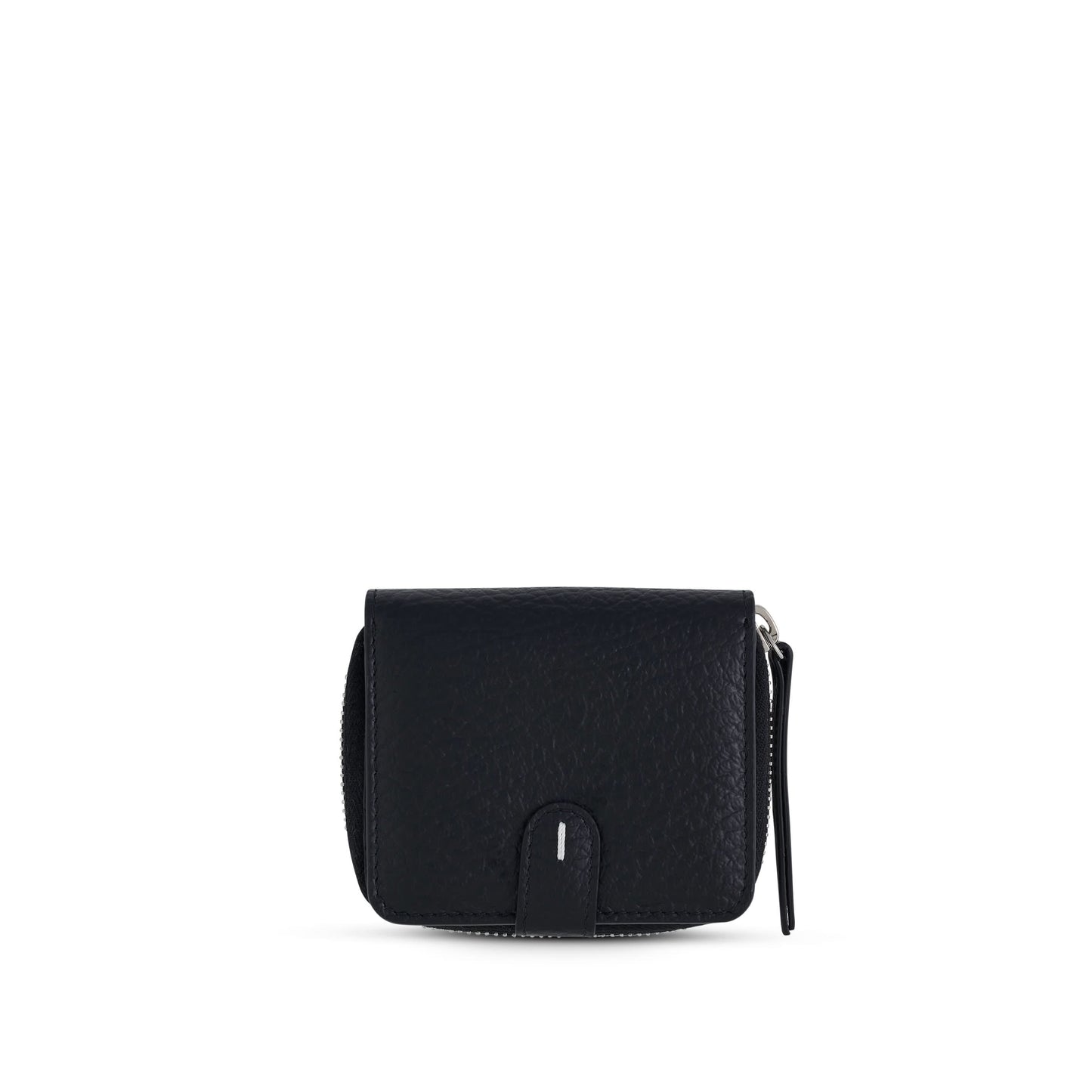 Compact Zip Around Wallet in Black