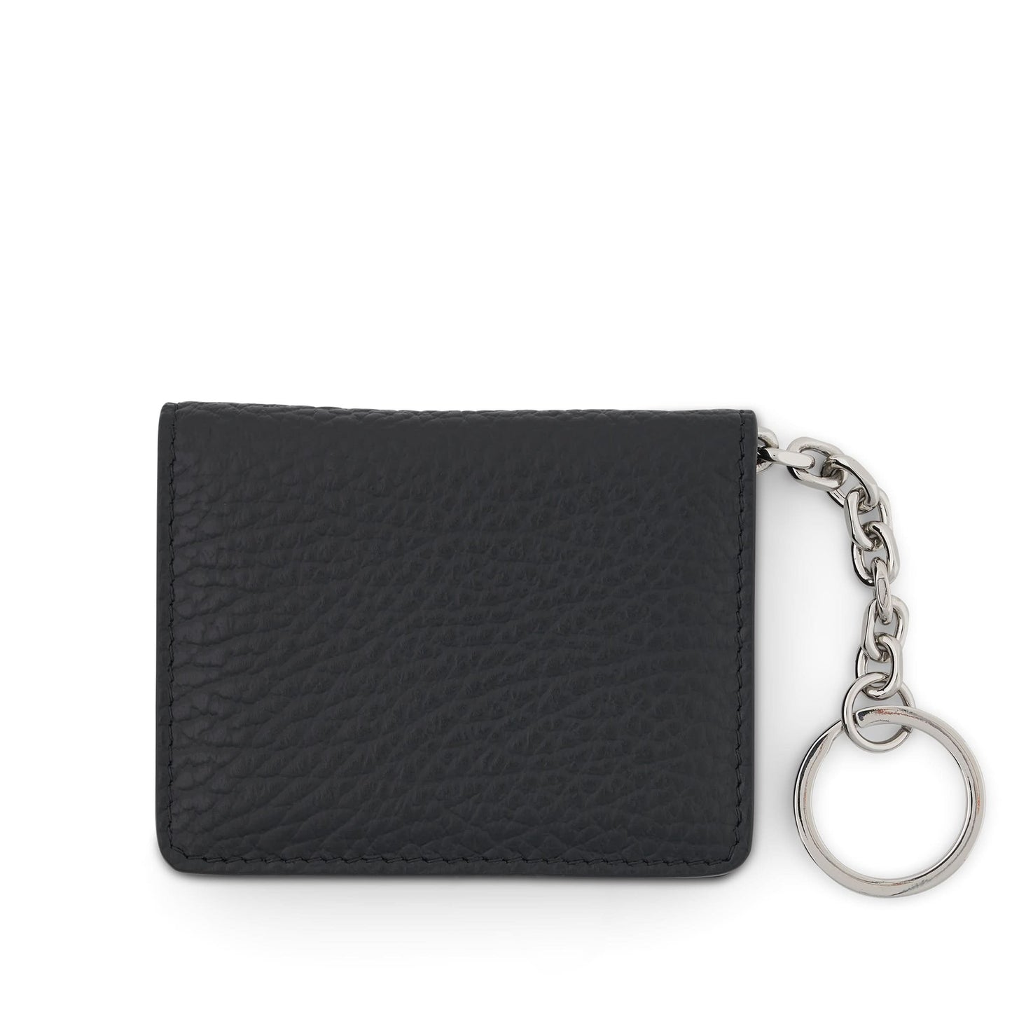 Four Stitch Logo Card Holder with Keyring in Black