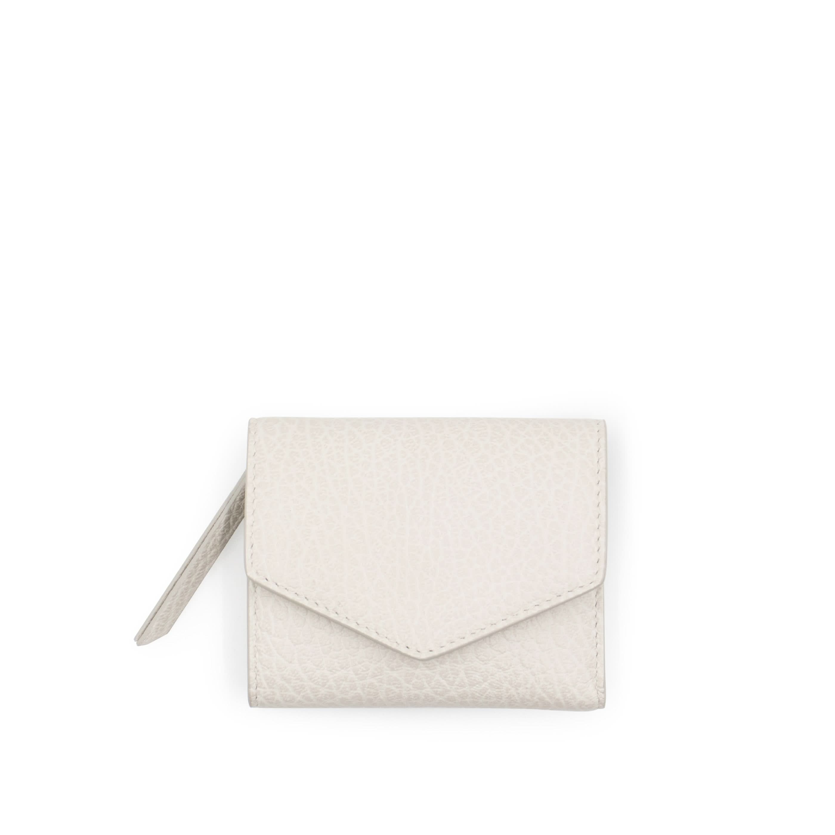 Four Stitch Tri-Fold Wallet in Greige