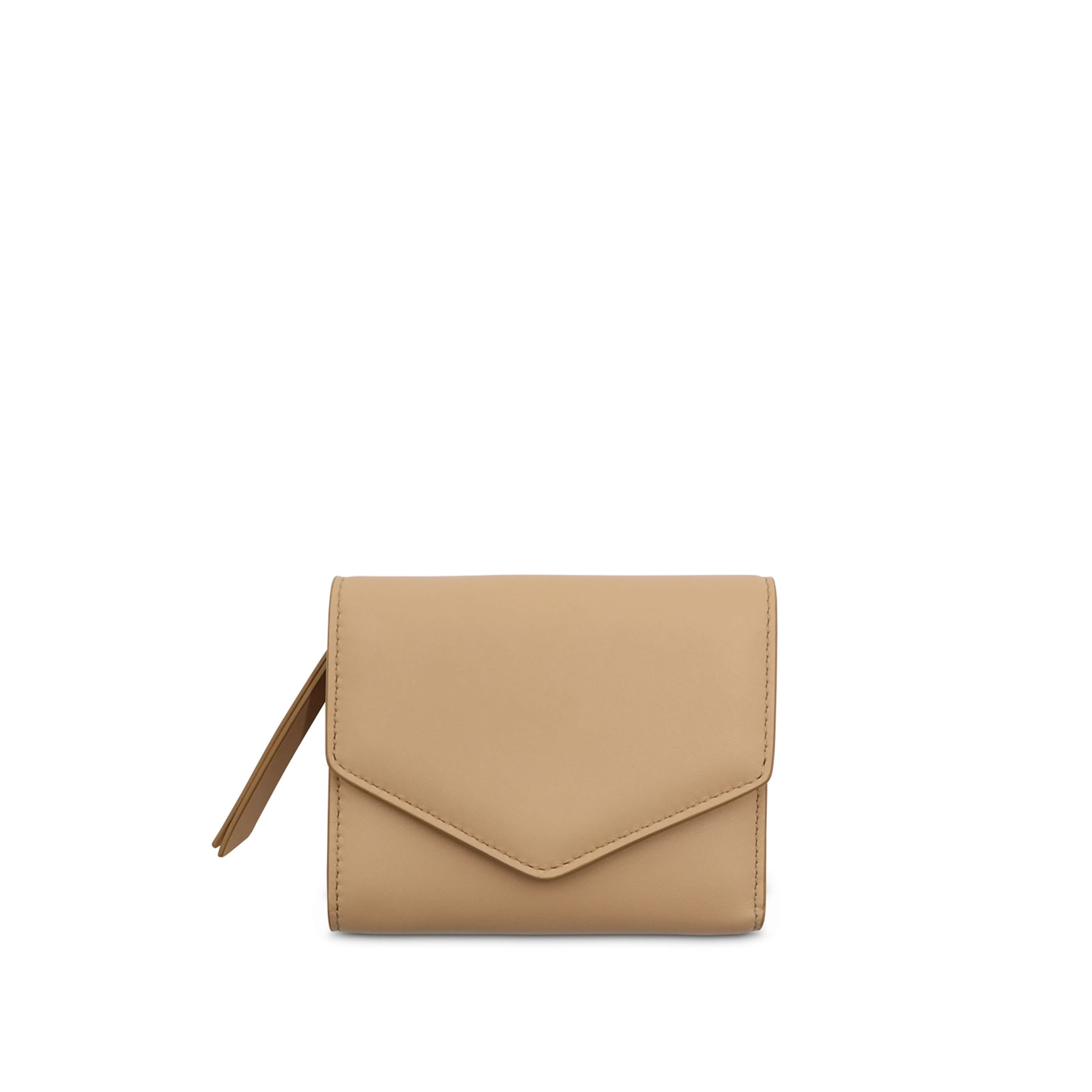 Four Stitch Tri-Fold Wallet in Nude