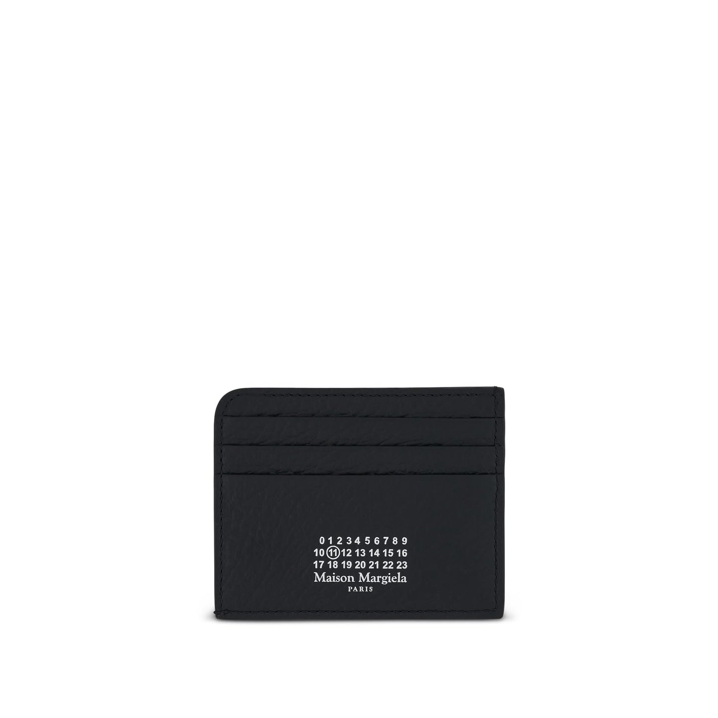 Leather Card Holder with Logo in Black