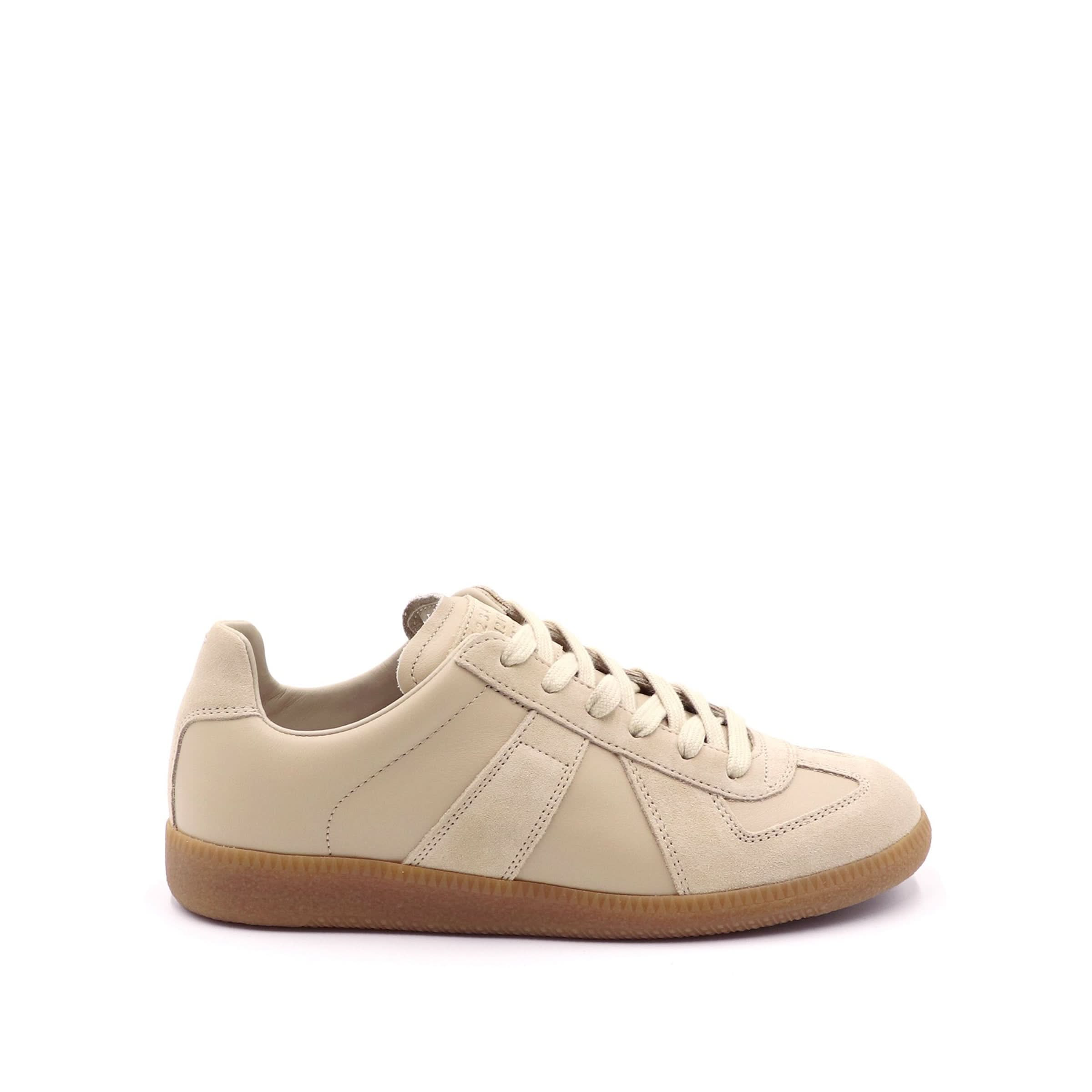 Replica Leather Sneakers in Ecru