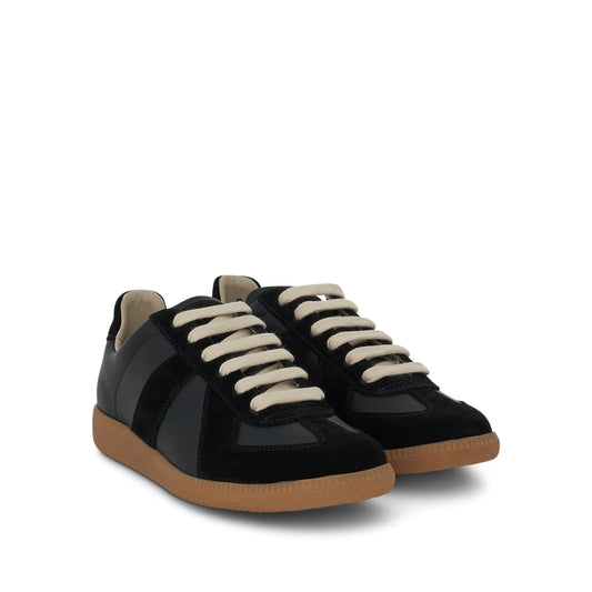 Replica Leather Sneaker in Black