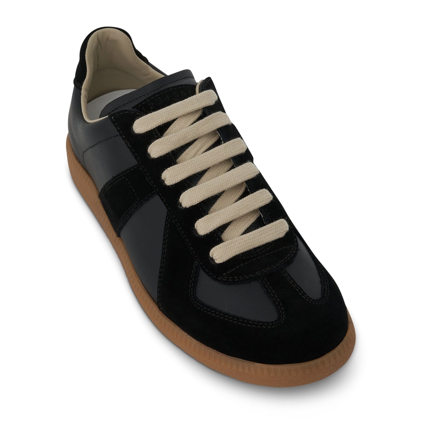 Replica Leather Sneaker in Black