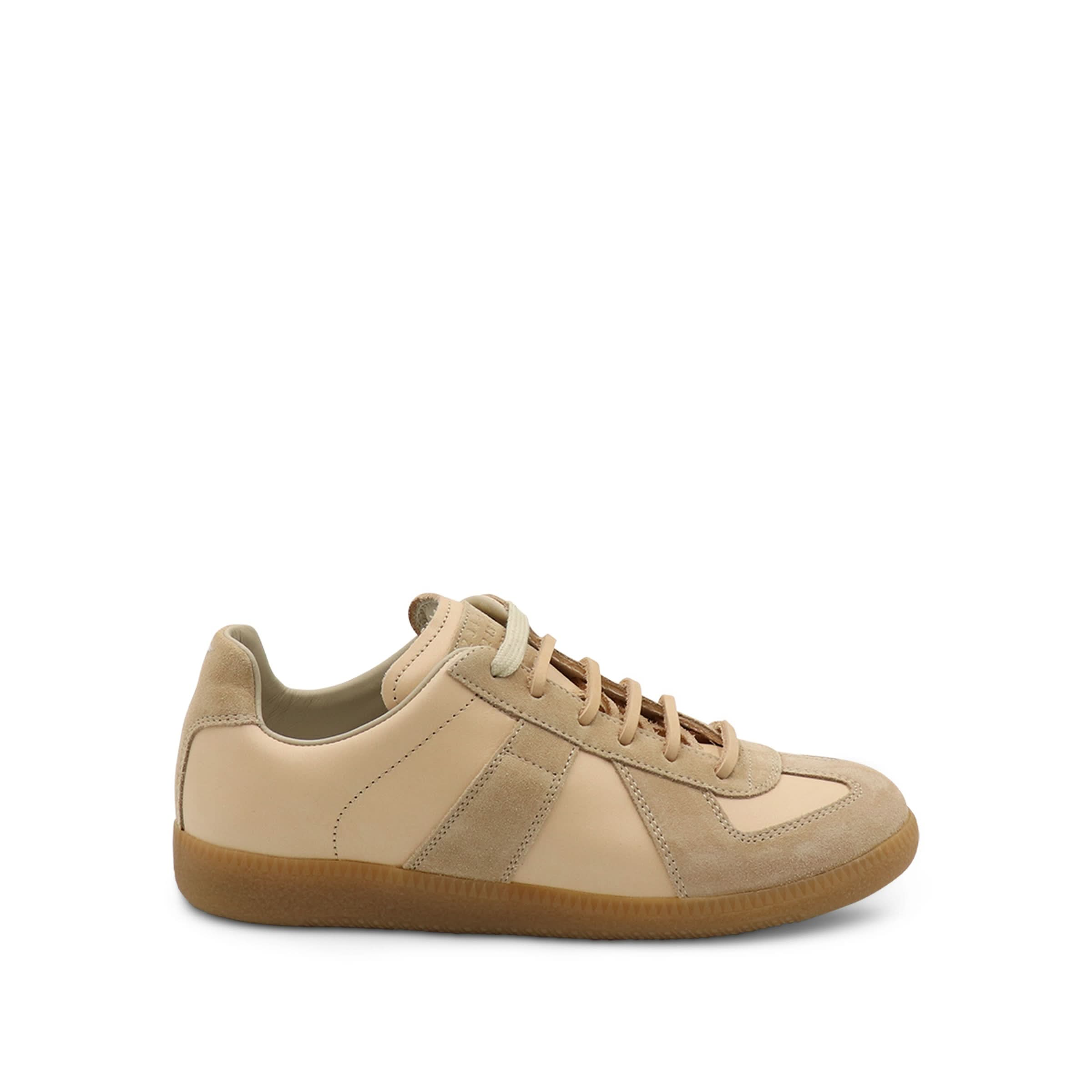 Replica Leather Sneakers in Beige