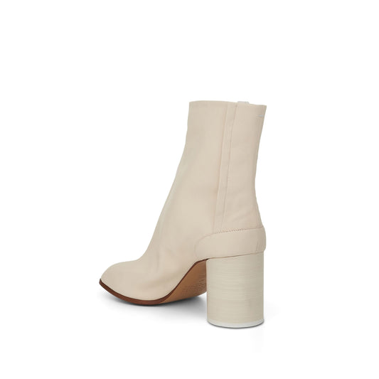 Tabi Ankle Boots 8cm Heel in White