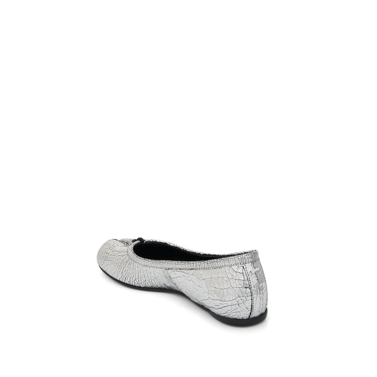 Tabi Mirror Ballerina Shoes in Silver