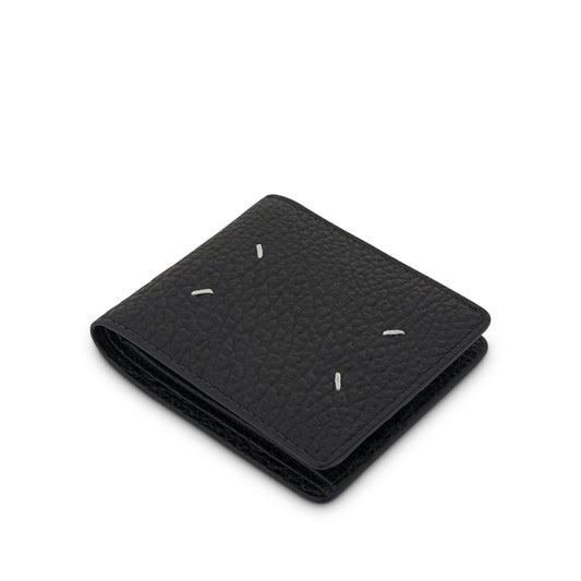 4 Stitch Bifold Wallet in Black