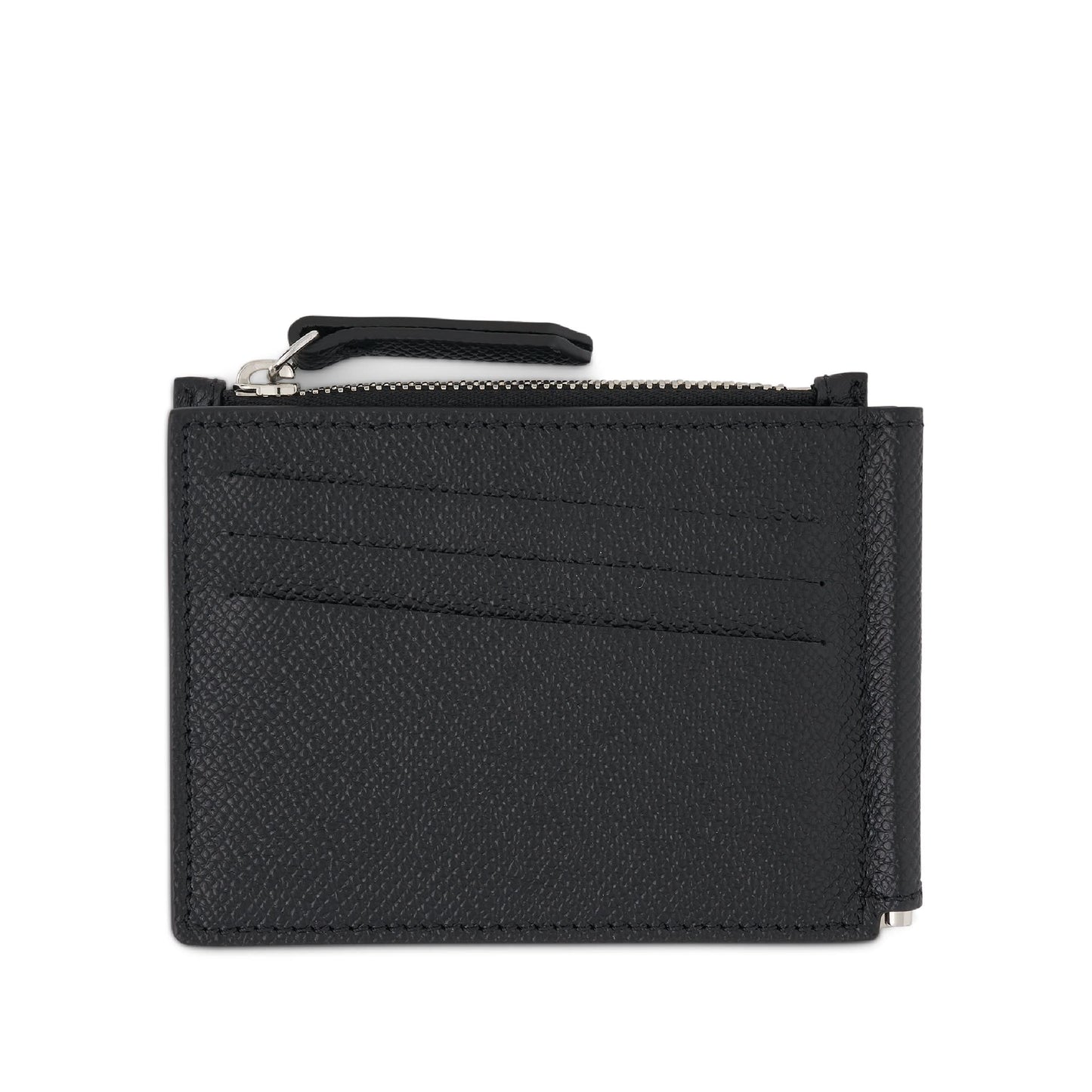 Four Stitch Logo Wallet with Zip in Black