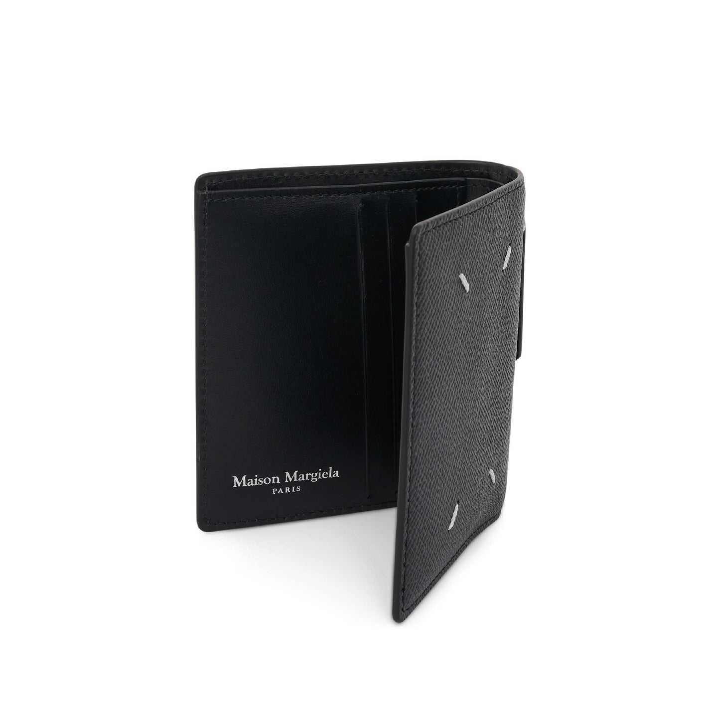 4 Stitch Cardholder with Zip in Black