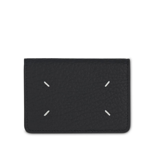 Four Stitch Logo Card Holder in Black