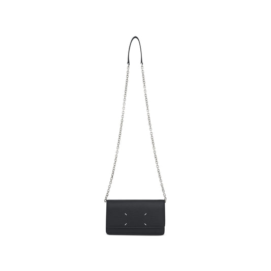 Four Stitches Chain Wallet in Black