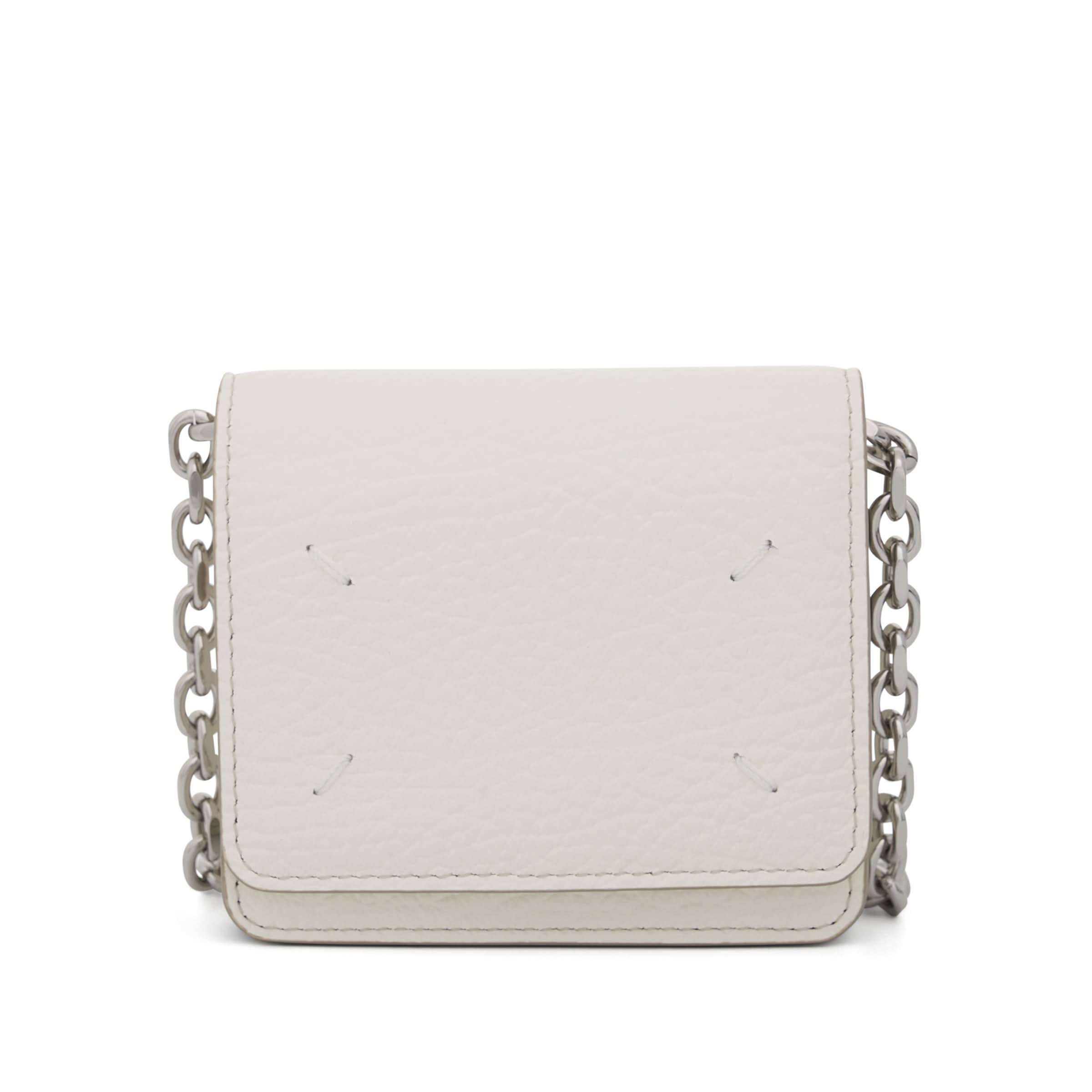 Four Stitches Chain Wallet in White