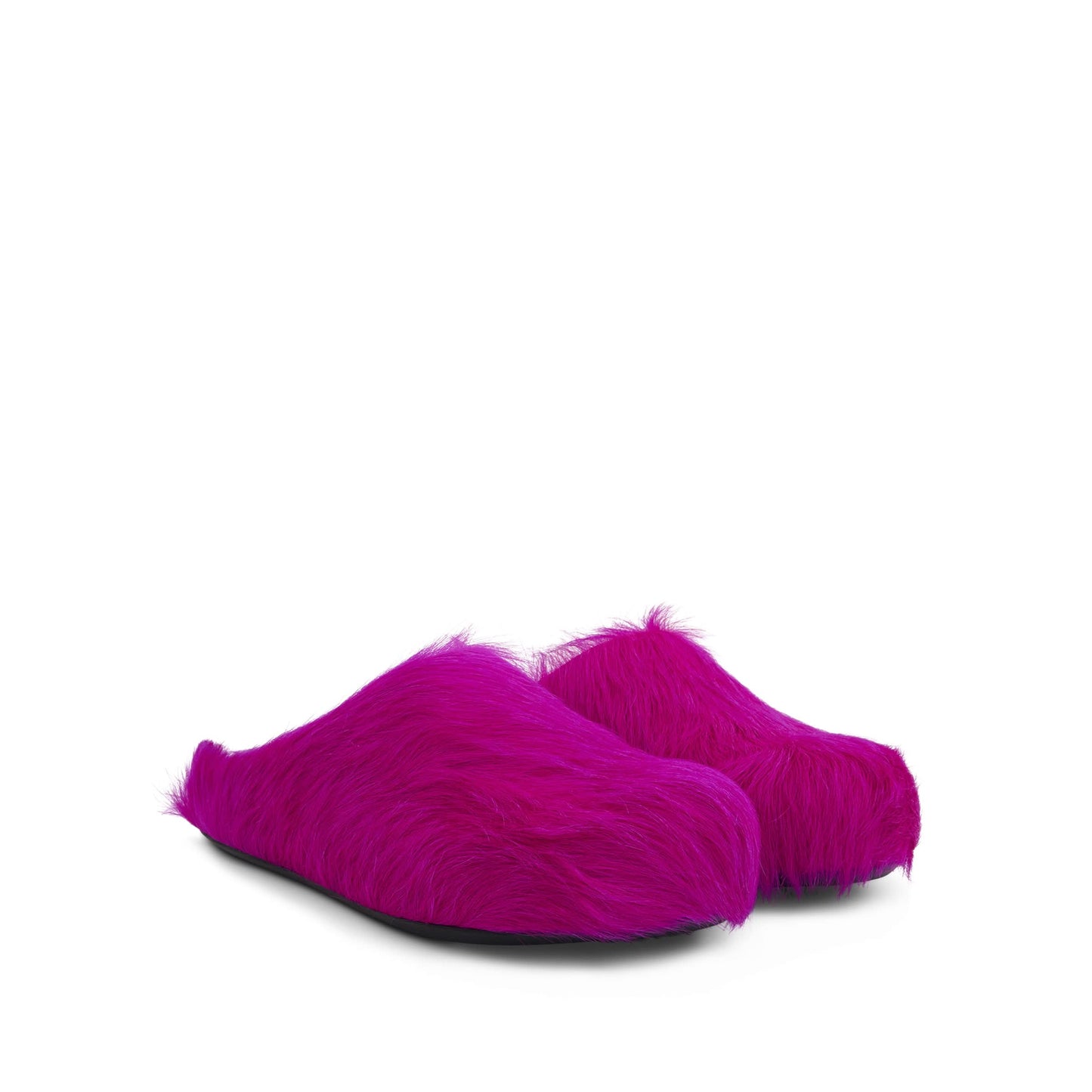 Fussbett Long Hair Calfskin Sabot in Fuchsia