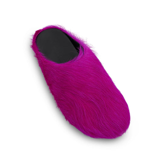 Fussbett Long Hair Calfskin Sabot in Fuchsia