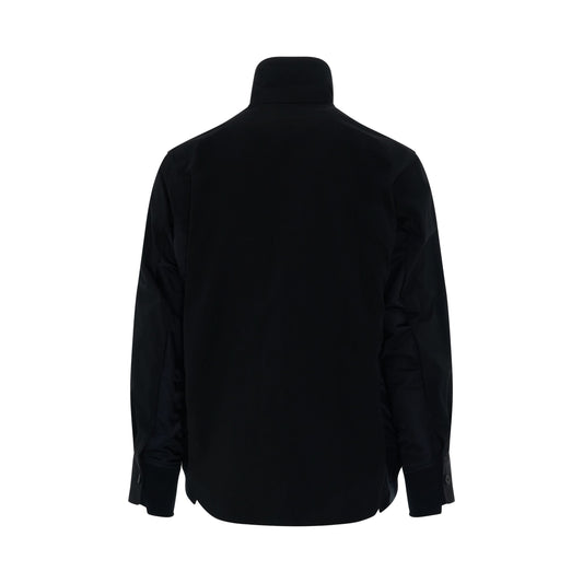 Cotton Oxford 
Nylon Twill Shirt in Black