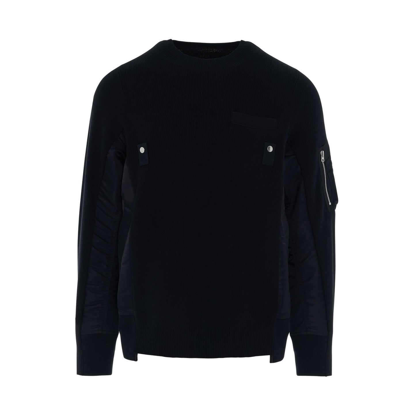 MA-1 
Cotton Knit Pullover in Black