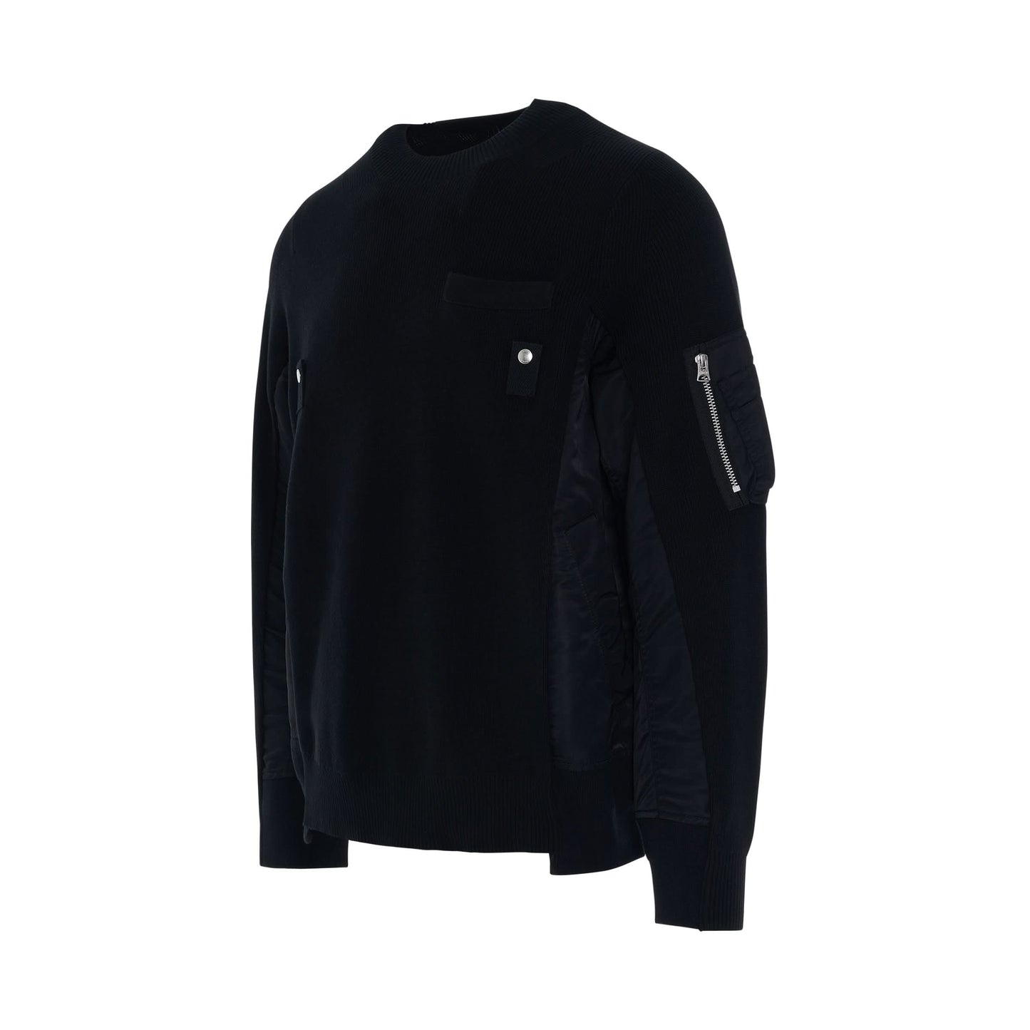 MA-1 
Cotton Knit Pullover in Black