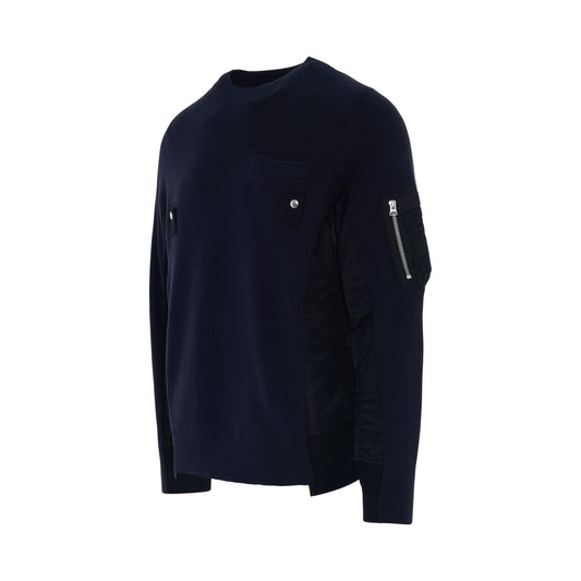 MA-1 
Cotton Knit Pullover in Navy