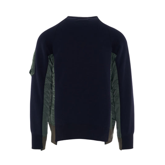 Sponge Sweat 
MA-1 Pullover in Navy/Khaki