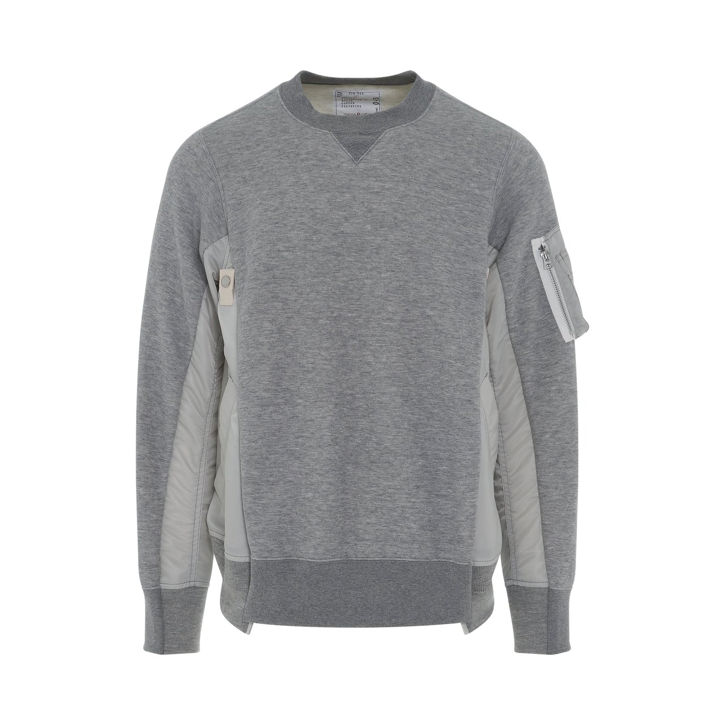 Sponge Sweat 
MA-1 Pullover in Light Grey