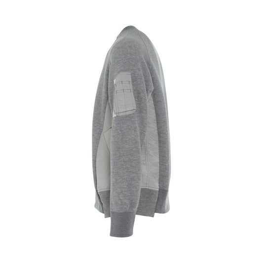 Sponge Sweat 
MA-1 Pullover in Light Grey