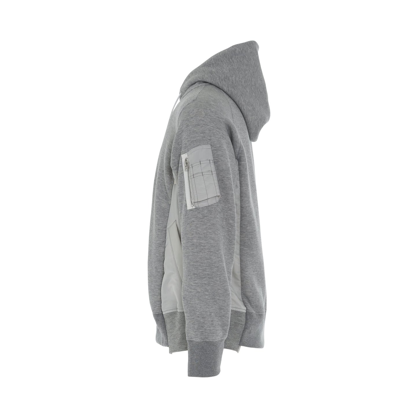 Sponge Sweat 
MA-1 Classic Hoodie in Light Grey