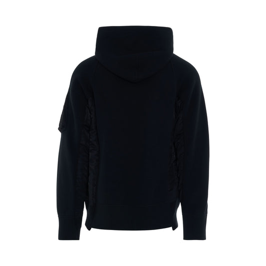 Sponge Sweat 
MA-1 Zip Up Hoodie in Black