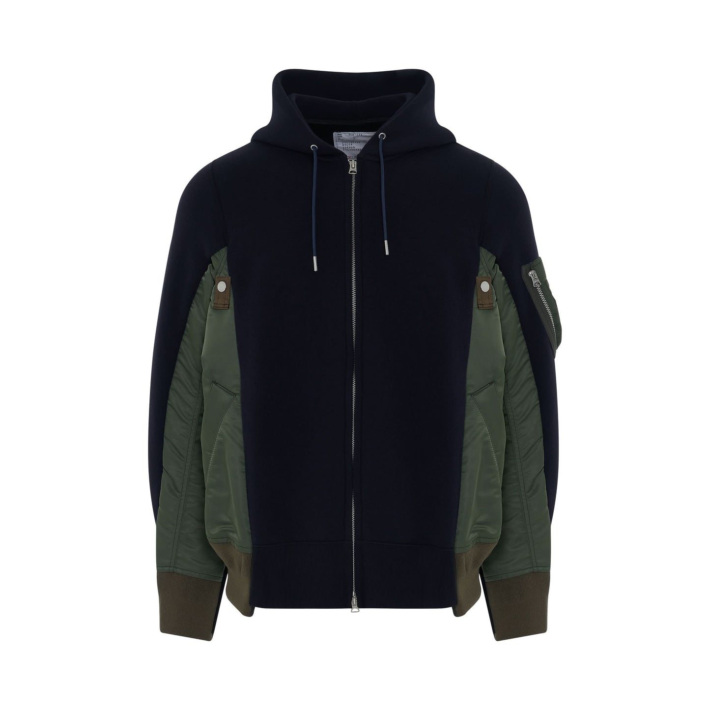 Sponge Sweat 
MA-1 Zip Up Hoodie in Navy/Khaki