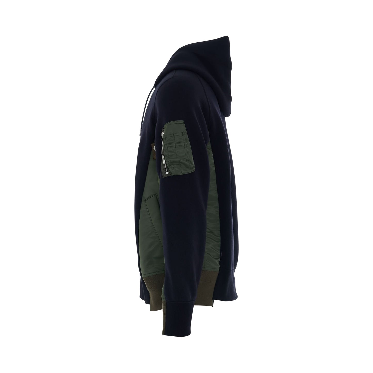 Sponge Sweat 
MA-1 Zip Up Hoodie in Navy/Khaki