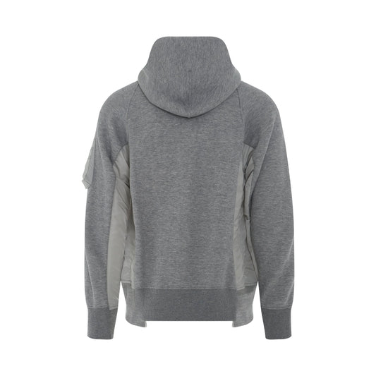 Sponge Sweat 
MA-1 Zip Up Hoodie in Light Grey