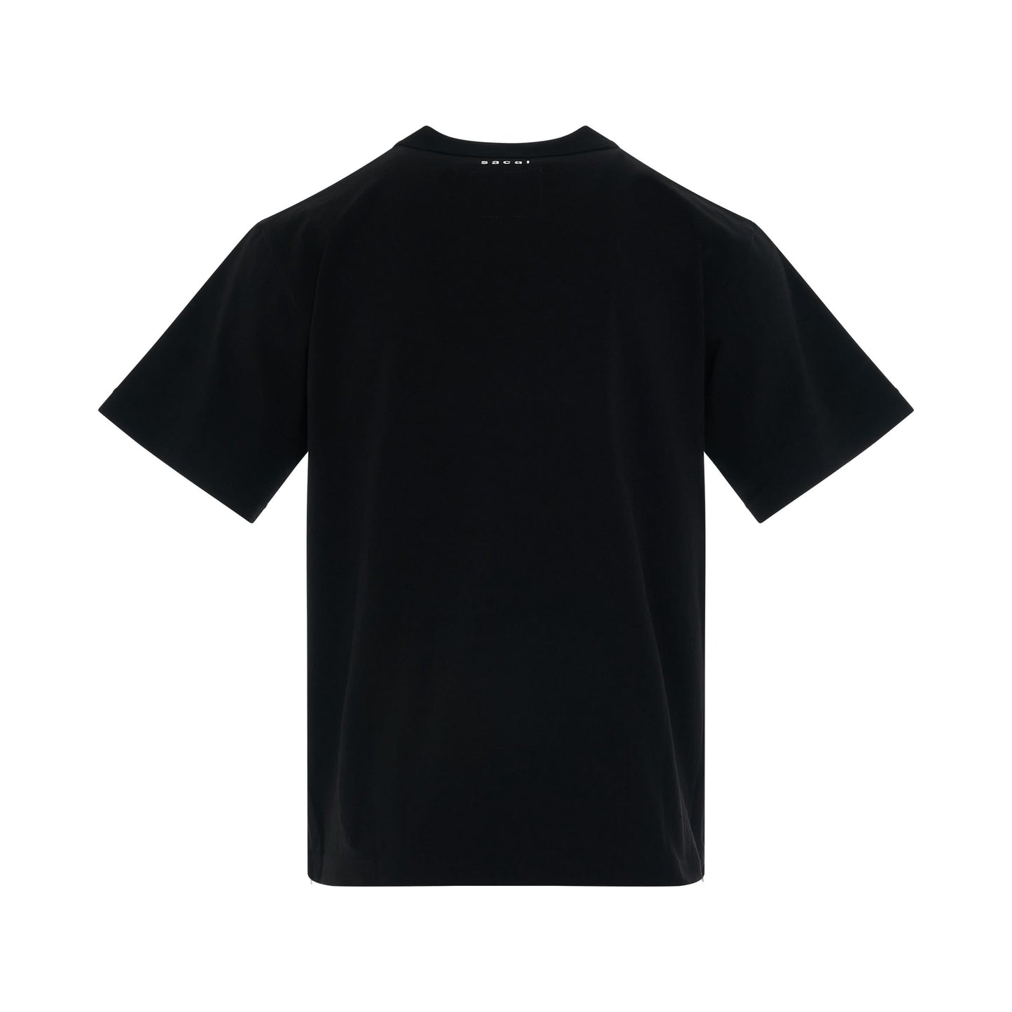 Side Zip Cotton T-Shirt in Black