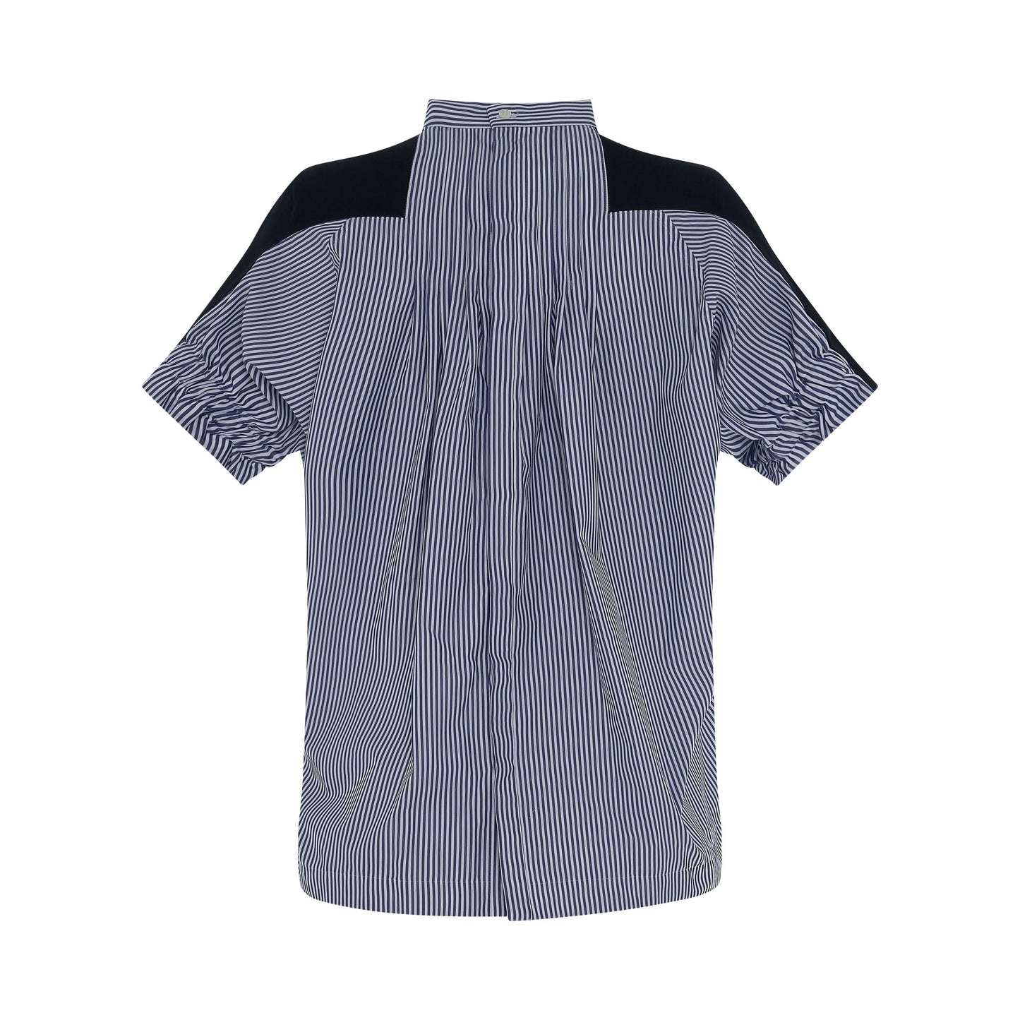 Classic Shirt Pleated Back T-Shirt in Navy