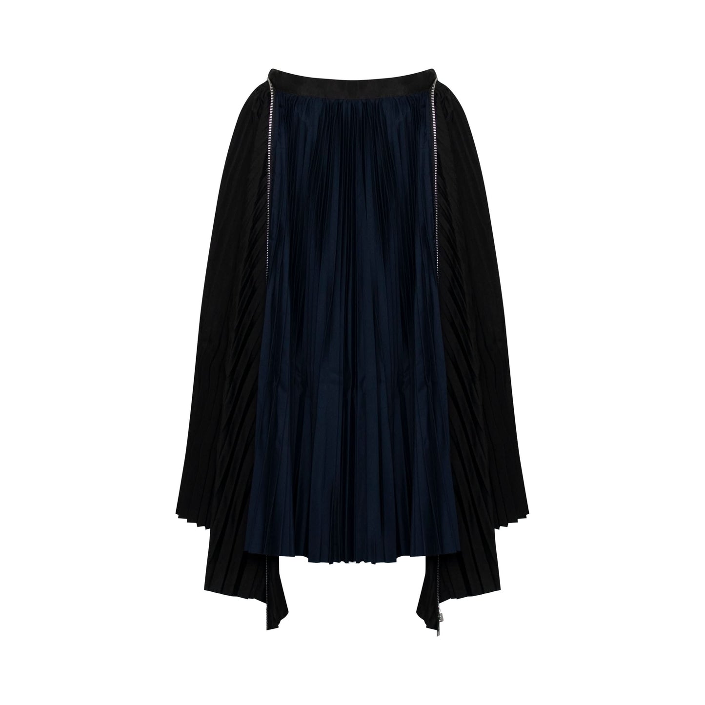 Classic Pleated Asymmetric Skirt in Black