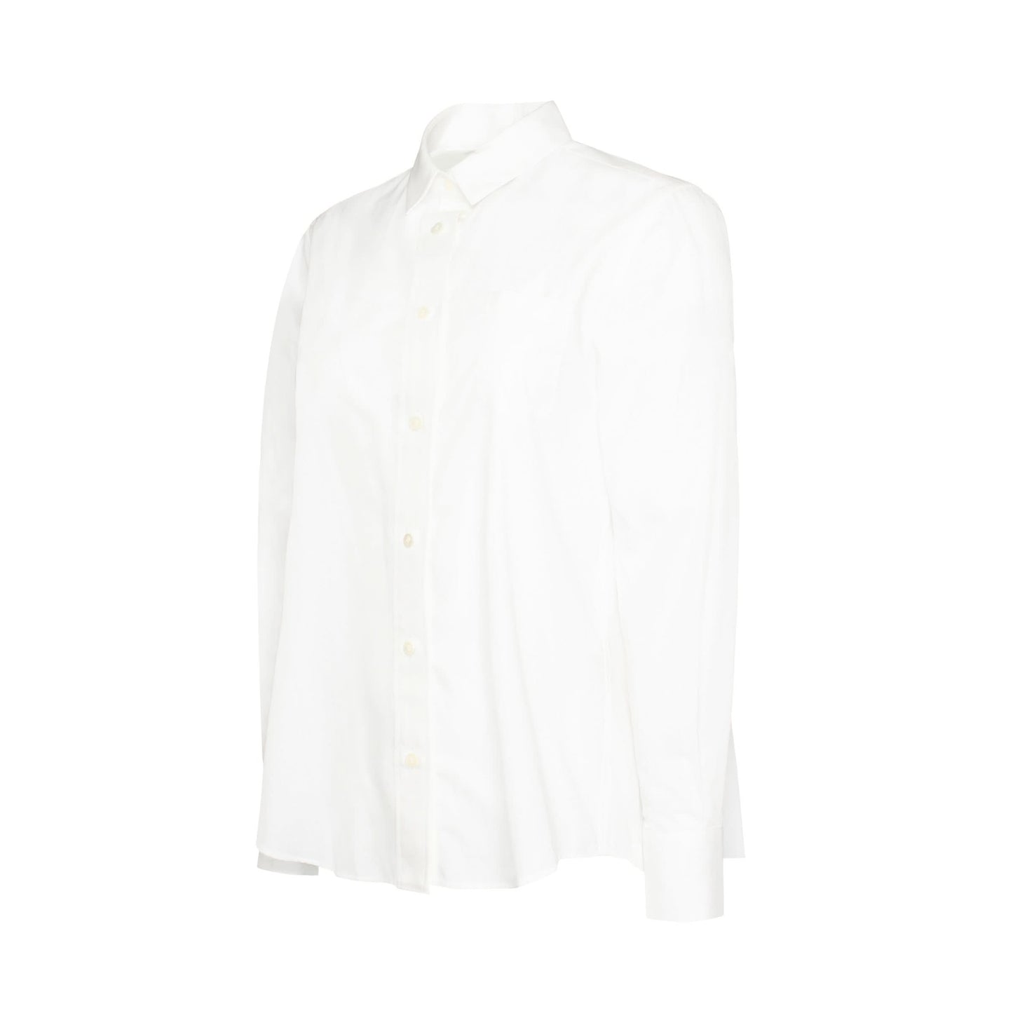 Pleated Back Shirt in White