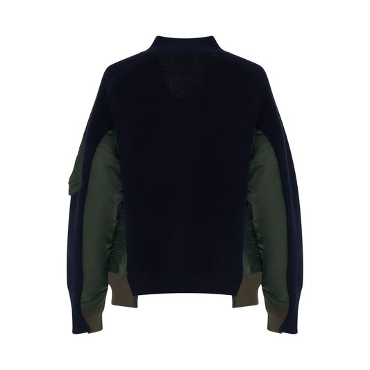 MA-1 Knit Cardigan in Navy