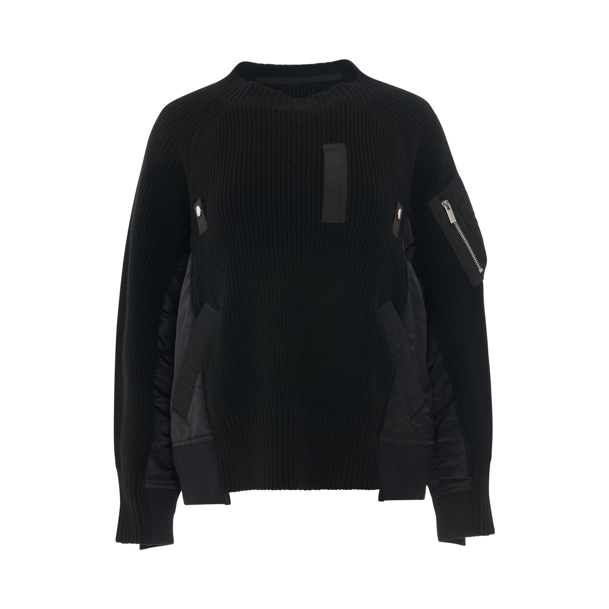 Classic Knit Mix Sweater in Black