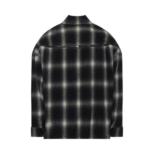 Check Zipper Shirt in Black