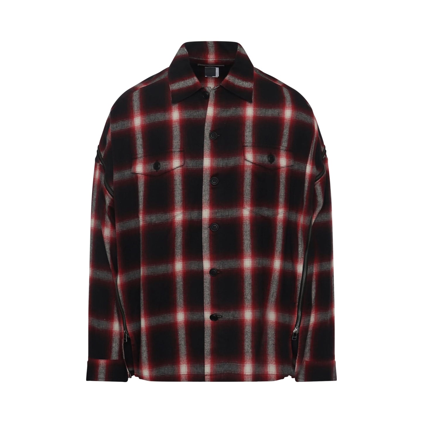 Check Zipper Shirt in Red