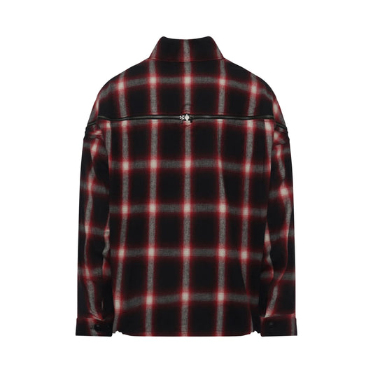 Check Zipper Shirt in Red