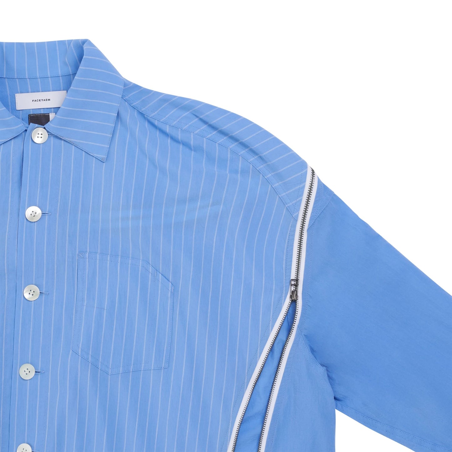 Striped Shirt with Signature Zip in Blue