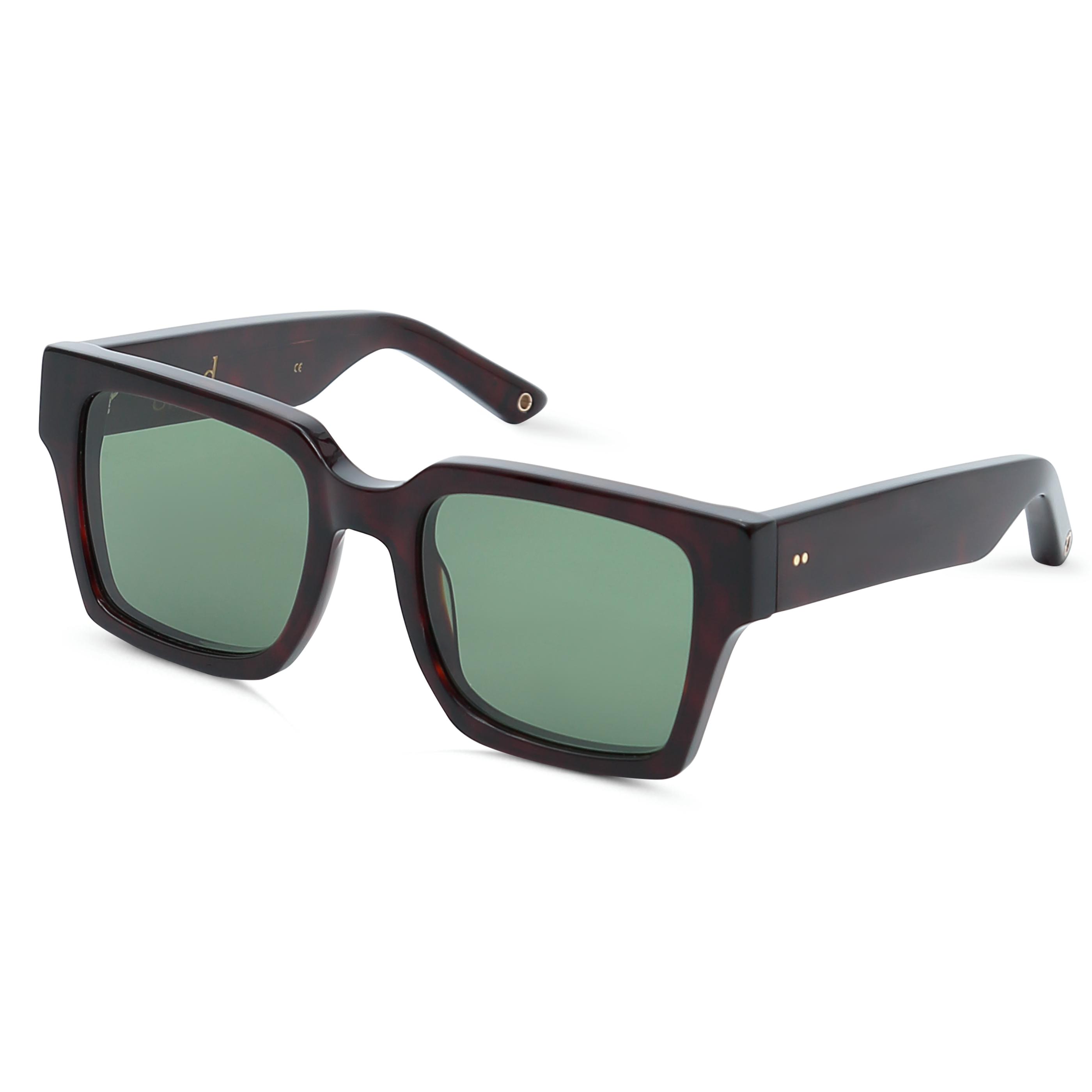 Sixteen Black Sunglass with Green Lens