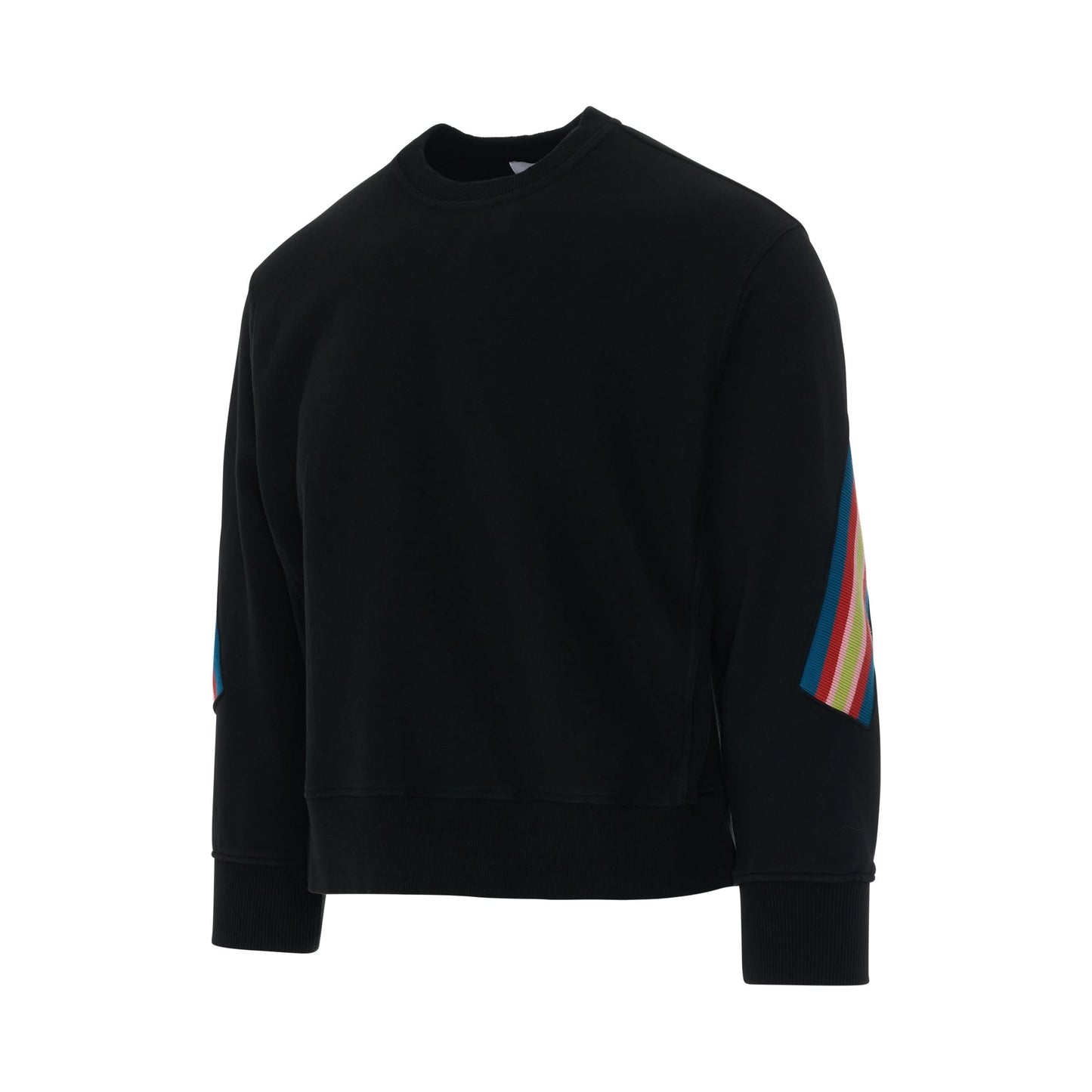 Rib XXL Oversized Sweater with Coloured Stripes in Black