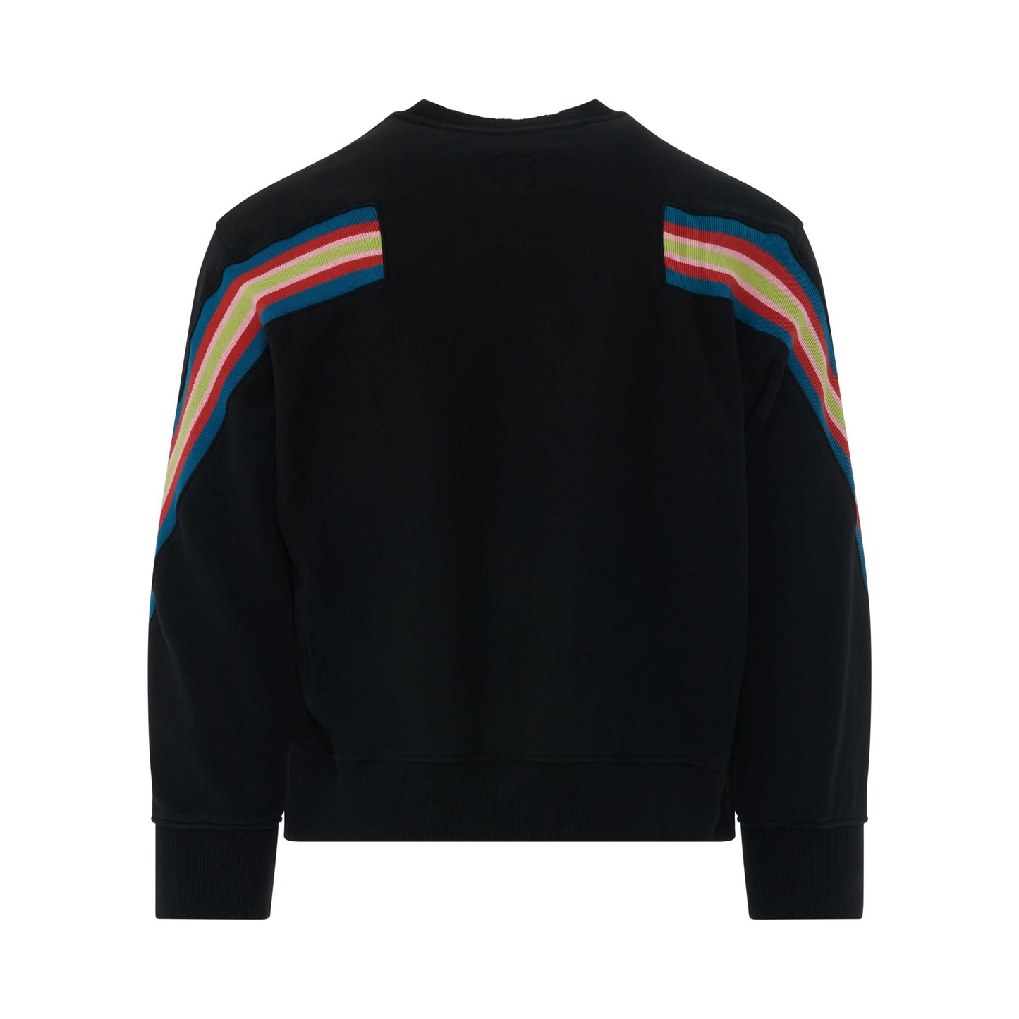 Rib XXL Oversized Sweater with Coloured Stripes in Black