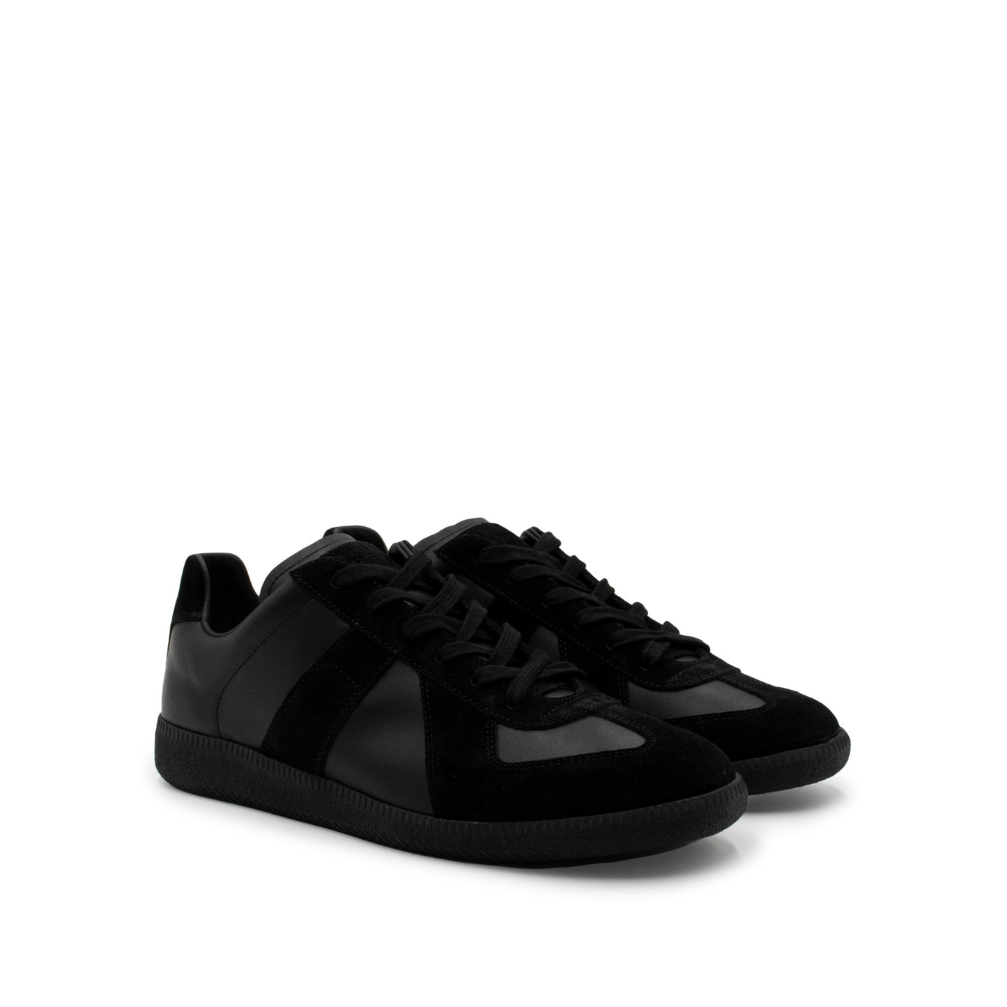 Replica Leather Sneaker in Black